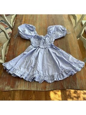 En Saison Danielle Smocked Puff Sleeve Mini Dress XS